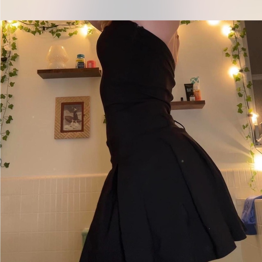 & Other Stories Black Strapless Dress
